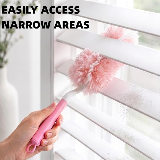 Duster Refills for Swiffer Duster, 30 Count Pink Duster Kit with Handle | 2 Sided 360° Heavy Duty Duster Refills, 5X Microfibers Trap Dust, Disposable Heavy Duty Dusters for Home, Office Cleaning