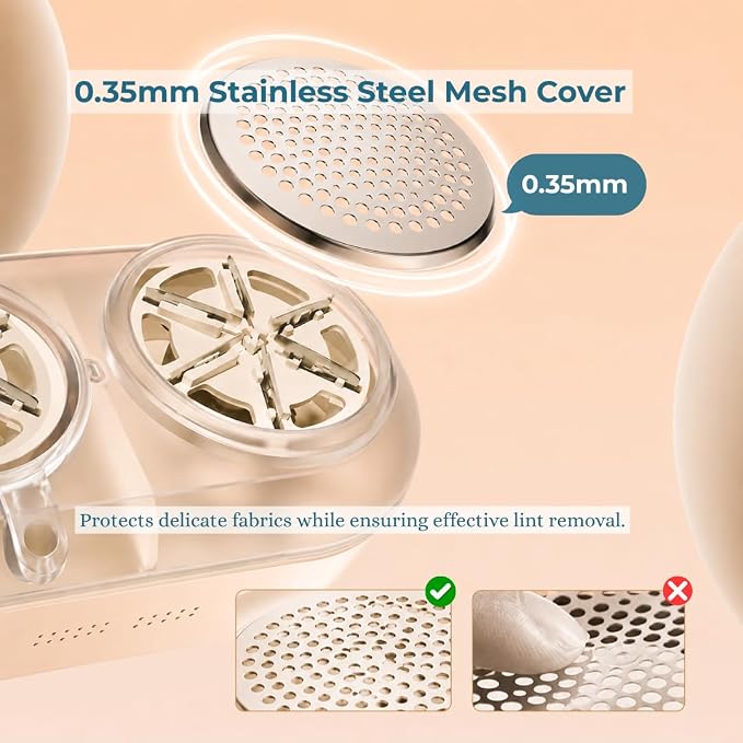 Fabric Shaver, Rechargeable Lint Remover, Pearl White | 2600mAh Powerful Battery, 9500 RPM with 3 Speeds, Includes 4 Extra 6-Leaf Blades