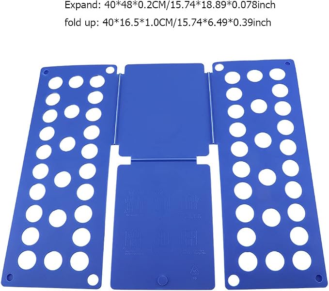 SUNGOOYUE Clothes Folding Board Plastic Clothing Folder Board 40 X 48 Cm 3 Step Fast Fold Space Saving for T Shirts Pants Towels in Closet Laundry Room for Adults and Kids (Blue)