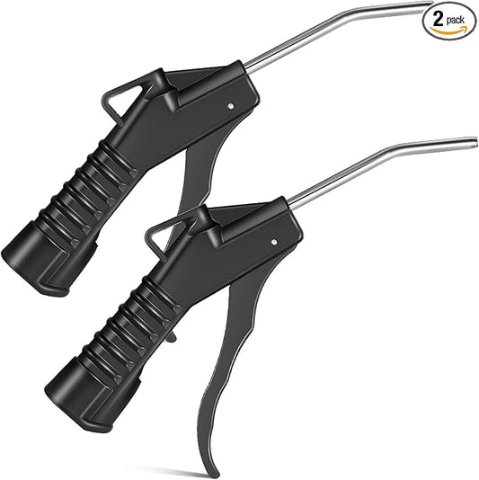 Honoson 2 Pcs Air Nozzle Blower Gun Pistol Grip Air Blow Tool Compressor Accessories for Industrial Household Mechanics (Black)