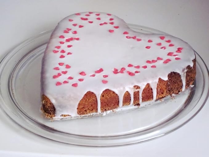 Set of 2 Heart-shaped cake pan, heart-shaped cake tin, aluminum, 8-inch heart-shaped, for weddings, parties, family and other occasions cake (8 x 2 Inch,Set of 2)