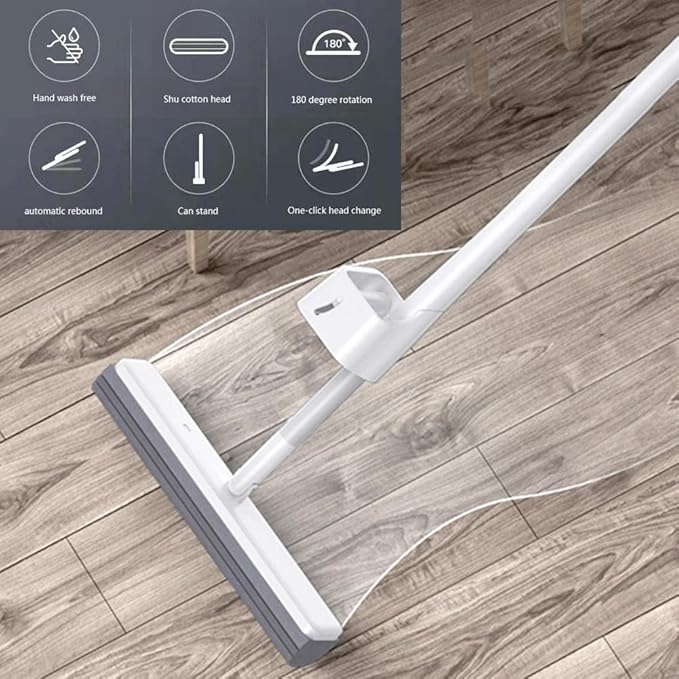 JINYISI Mop,Home PVA Sponge Mop,Easy Squeeze mop,Floor mop,mops for Floor Cleaning,Hardwood Floor mop,Mighty Thirsty mop,Super Absorbent, White