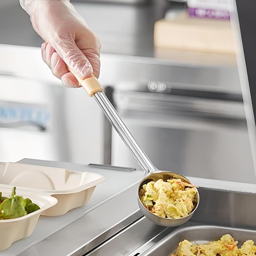 OCS Parts Pro Series 12-Piece Perforated and Solid Portion Spoons | Stainless Steel Color Coded Dishwasher Safe Kitchen Multipurpose Portion and Serving Spoons for Home and Commercial Kitchens