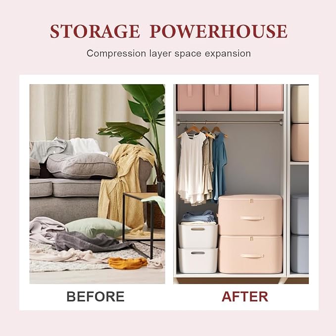 2026 New 3-Layer Ultra Space Saving Self Compression Organizer, Multifunctional Comforter Storage Bag for Comforters, Clothes, Blankets, Home Organization Must Haves (Gery, X-Large)