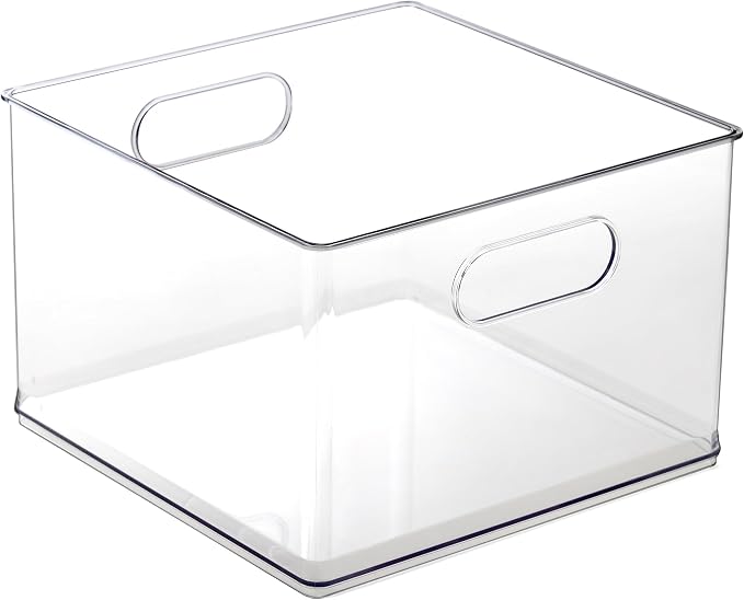 BINO | Stackable Plastic Storage Bins, Clear | THE CLARUS COLLECTION | Pantry Organizers and Storage Containers | Fridge Organizer Bins | Kitchen Cabinet Organizer | Medicine Cabinet Bin