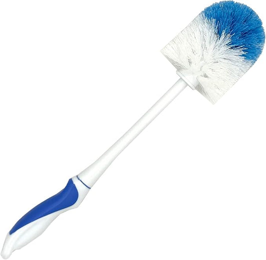 Rocky Mountain Goods Heavy Duty Round Toilet Brush - Sturdy Handle for Thorough Cleaning - All Plastic Construction Won't Rust - Ergonomic Handle - 15" Length - 3" Wide Head
