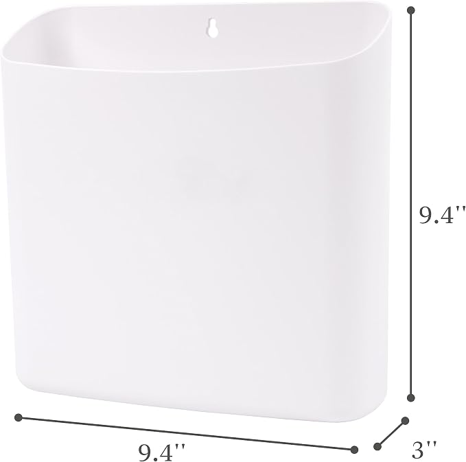 MONJITA Lint Bin for Laundry Room, Magnetic Lint Trash Can for Dryer, Modern Lint Holder, Lint Box for Laundry Room Organization, Wall Mounted Trash Can for Laundry Decor (White)