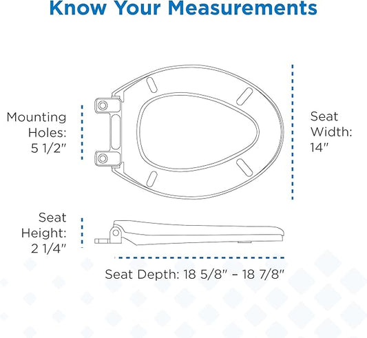 Gerber Elongated Toilet Seat with Cover, Soft Close, No Slam, Quick & Easy Install, Heavy-Duty Plastic, Adjustable Fit for Standard Elongated Toilets, Durable & Fade-Resistant, White G0099213