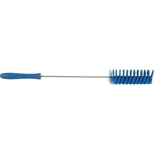 2" W Tube and Valve Brush, Medium, 13 25/64 in L Handle, 5 in L Brush, Blue, 20 in L Overall - 1 Each