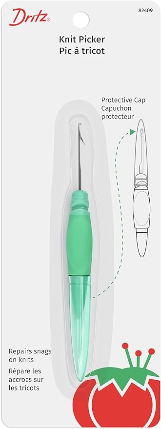 Dritz Clothing Care 82409 Ergonomic Knit Picker, Green