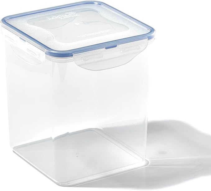 LOCK & LOCK Easy Essentials Pantry Food storage containers with lids / Pantry storage / Airtight containers, BPA free - Square - 11 cup - Great for Sugar, Clear