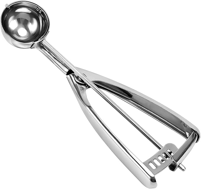 Saebye Small Cookie Scoop, 1.5 Tbsp/ 0.8 OZ Cookie Dough Scoop, 1.6 inch/ 4 CM Ball, 18/8 Stainless Steel Small Ice Cream Scoop, Secondary Polishing