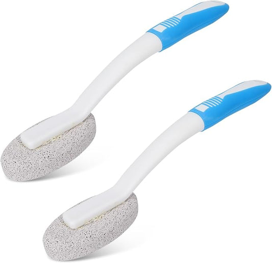 2PCS Toilet Cleaning Pumice Stone, Stains Hard Water Ring Remover Bathroom Cleaning Brushes Toilet Pumice Stone Long Handled Toilet Brush for Toilets, Bathtubs, Pool (2PCS)
