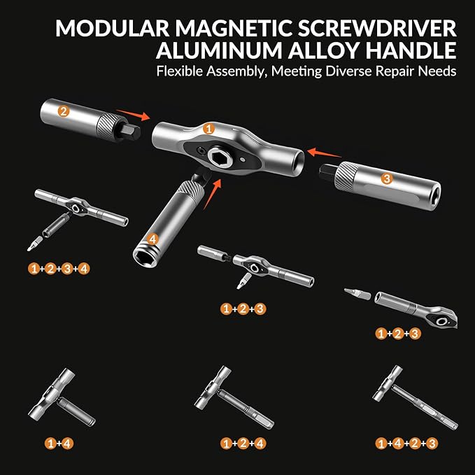 42 In 1 Magnetic Screwdriver, Screwdriver Set,T-Handle Ratcheting Screwdriver Multi-Bit Precision Tool Kit For Home, Diy, Watch, Eyeglass Bike Repair