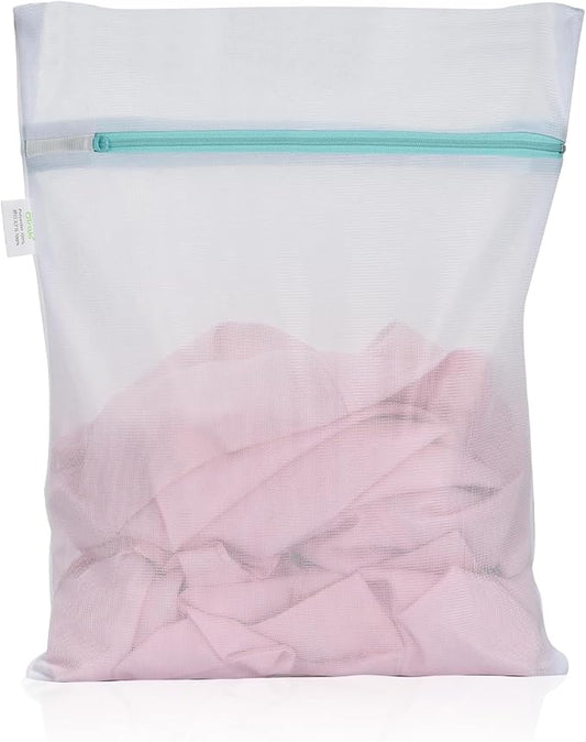 OTraki Mesh Laundry Bag for Delicates 12x16 inch Small Laundry Wash Bags for Washing Machine with Reinforced Zipper for Delicates Bra Socks Underwear, Don't Drying, Melting 140-176℉ White | for Washing Machine with Reinforced Zipper for Delicates Bra S...