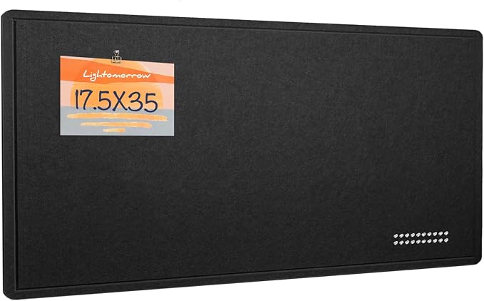 Felt Bulletin Board 35x18 inches, Decorative Pin Board for Home & Office | Cork Board Alternative for Wall with Push Pins, Display Mood Board for Photos, Notes & Reminders