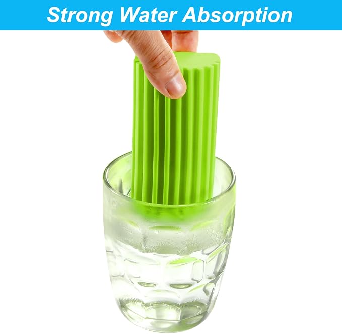 4-Pack Damp Cleaning Sponge Brush Set - Suitable for Kitchen and Car Window Cleaning,Mirrors, Window Track Grooves - Multi-Functional Cleaning Products That are Efficient Cleaning Tools(Green)