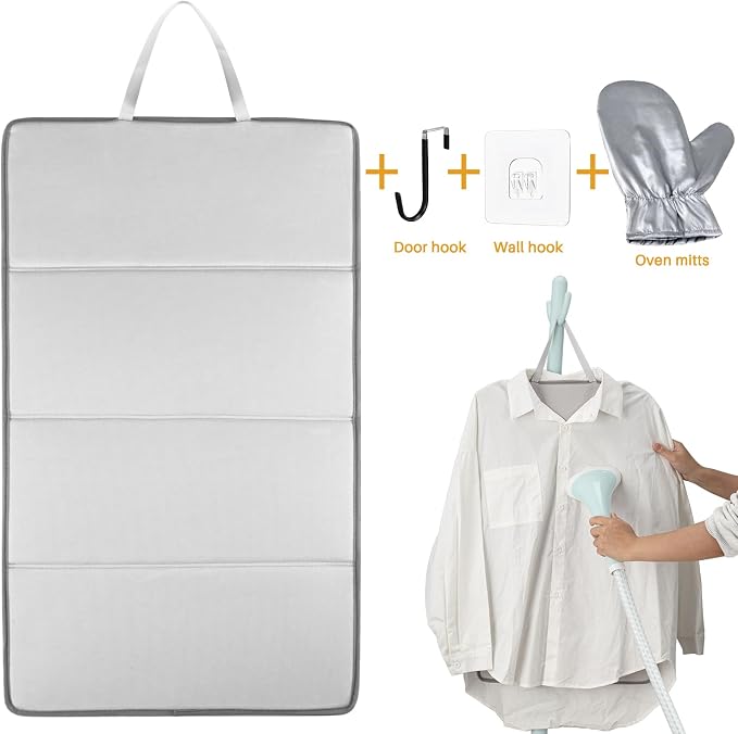 Steamer Board for Clothes with Ironing Gloves,Stand for Steaming Clothes,Steamer Pad,Hanging Ironing Board,Steamer for Clothes,Hanging Steam Iron Pad