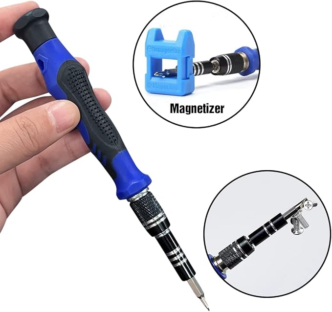 142 IN 1 Professional Computer Repair Tool Kit, Precision Screwdriver Set with 120 Bits Magnetic Repair Tool Kit for iPhone, MacBook, Computer, Laptop, PC, Tablet, PS4, Game Console, and Others | 120 Bits Magnetic Repair Tool Kit for iPhone,MacBook,Com...