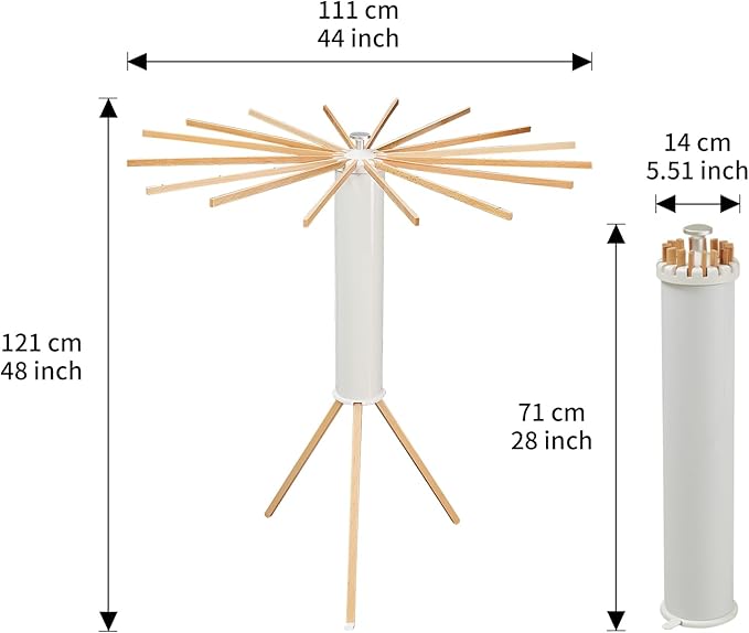 RFOUO Foldable Clothes Drying Rack Tripod with Wooden 16 Rods | Portable，Space-Saving Freestanding Drying Rack for Indoor Outdoor, Apartment, Bedroom, Laundry Room