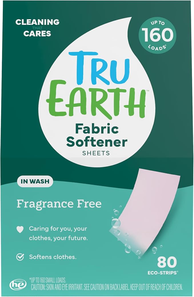 Tru Earth Fabric Softener Sheets for Washing Machine | Alternative to Fabric Softener Liquid and Pods | 80 Sheets | Fresh Linen