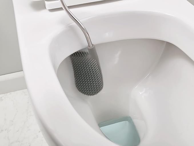 Joseph Joseph Flex Lite Stainless Steel Toilet Brush, Pack of 2, White