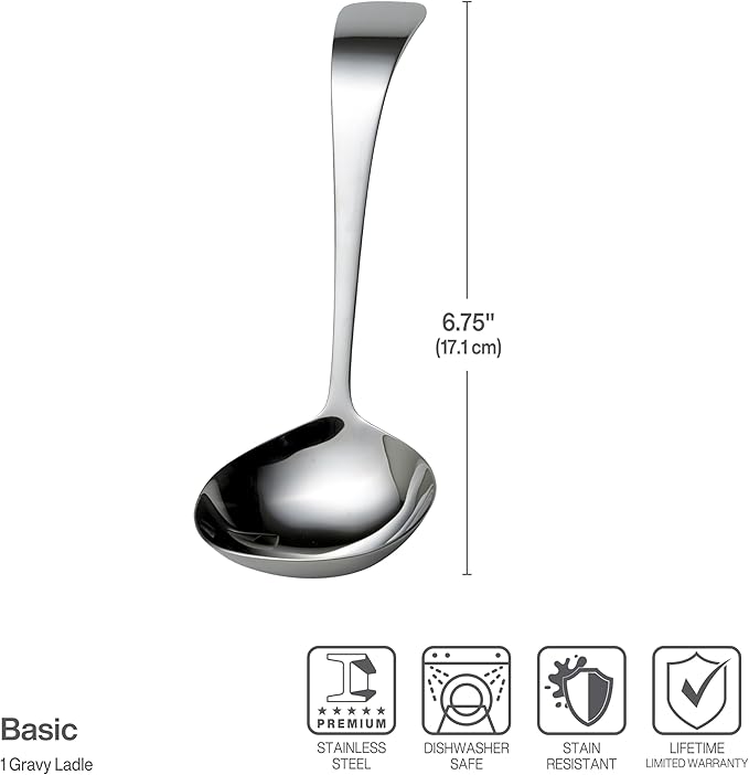 Towle Living Basic Serving Gravy LadleServing Utensil, Silverware