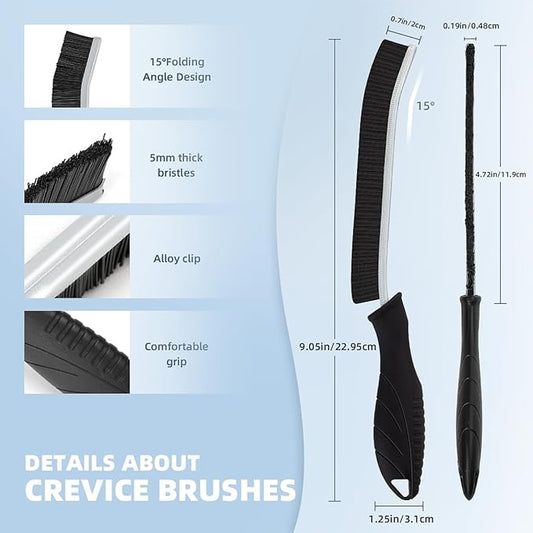 TQRR Hard Bristle Crevice Cleaning Brush-Thin Gap Scrub Brush, Small Cleaning Brush, Grout Brush, Kitchen Brush, Cleaning Tools for Toilet, Bathroom, Sink, Home, Household, Window (3, Purple)