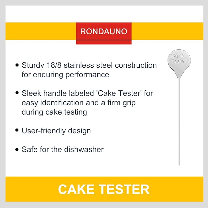 Cake Tester, 2 Packs Cake Testers for Baking and Cakes Testing Stick Doneness Endurance CakeTester Skewer 7.9 in Stainless Steel Rondauno