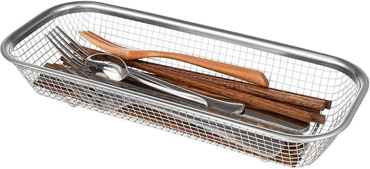 Cabilock Stainless Steel Utensil Drying Rack: Utensils Drawer Organizer - Dishwasher Silverware Drainer Basket, Chopsticks Spoons Forks Knifes Cutlery Storage for Kitchen Counter