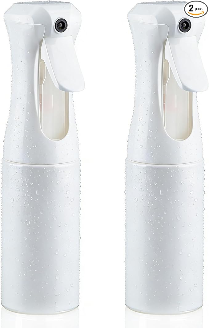 Continuous Spray Bottle, 6.8 OZ Hair Spray Bottles, Ultra-Fine Mister Spray Bottle for Hairstyling, Cleaning, Plants, Pets, Salons, and More (2 Pack)