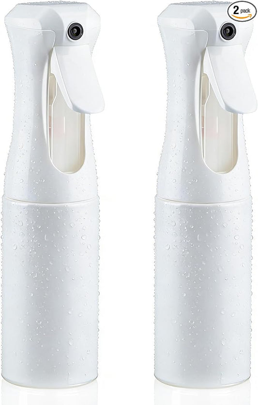 Continuous Spray Bottle, 6.8 OZ Hair Spray Bottles, Ultra-Fine Mister Spray Bottle for Hairstyling, Cleaning, Plants, Pets, Salons, and More (2 Pack)