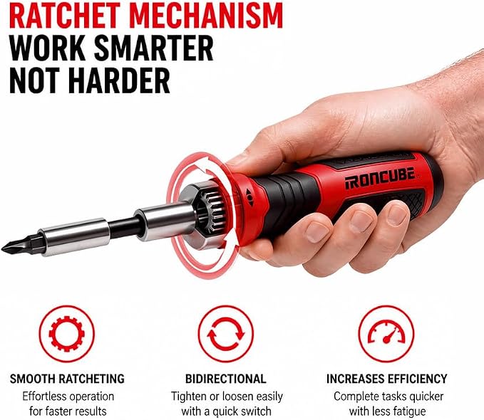 Multi Ratcheting Screwdriver Set: 56 IN 1 Magnetic Bits & Sockets with Case for Emergency Use At Home