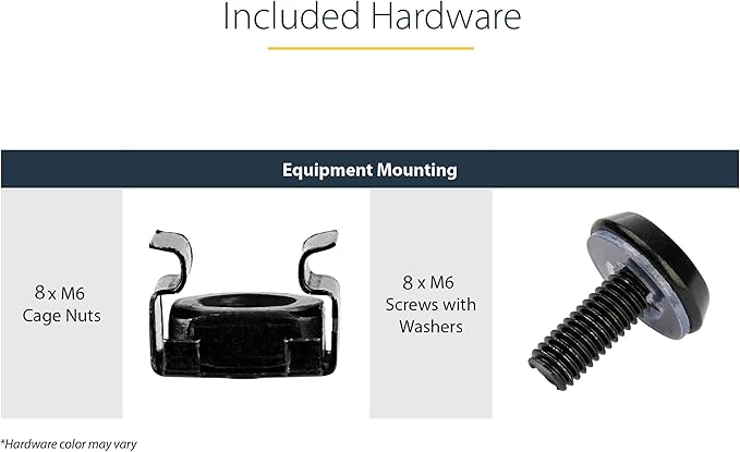 StarTech 2-Pack 1U Vented Rack Shelf, 10in, 44lb (CABSHELFV1U-2PK) | 19in network rack or cabinet fit, 20kg per shelf, 25cm deep, SPCC cold-rolled steel, Rackmount tray