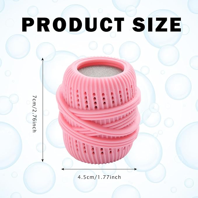 Reusable Fabric Softener Dispenser Balls Laundry Dryer Balls for Washing Sponge Household Substitute Cleaning Tool (Pink)