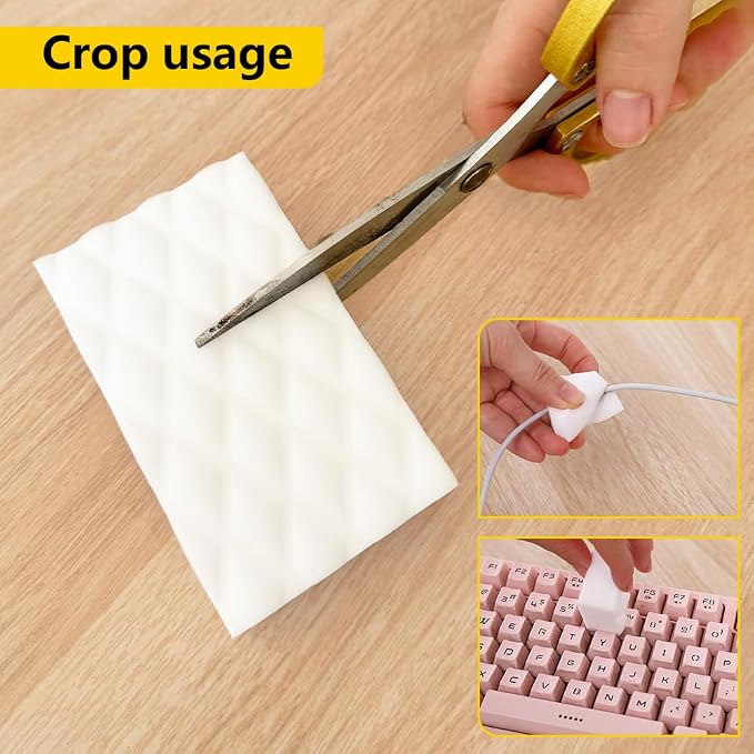 Magic Sponge Erasers, 100 Pack 2X Density Melamine Foam Pads for Cleaning | Just add Water,Easy to Clean & Easy to Use,for Kitchen, Bathroom, Bathtub, Sink, Wall Cleaner