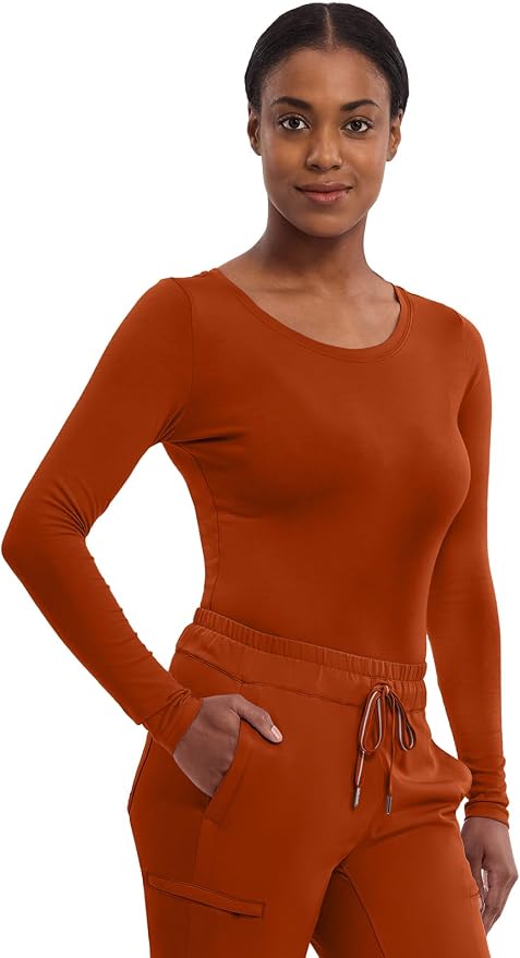 Healing Hands Underscrub Long Sleeve Women Knits Scrub Tops | Soft Cotton Blend Knit, Breathable Stretch Comfort, Machine Wash, Easy Care Fabric, Ideal For Layering Under Scrubs
