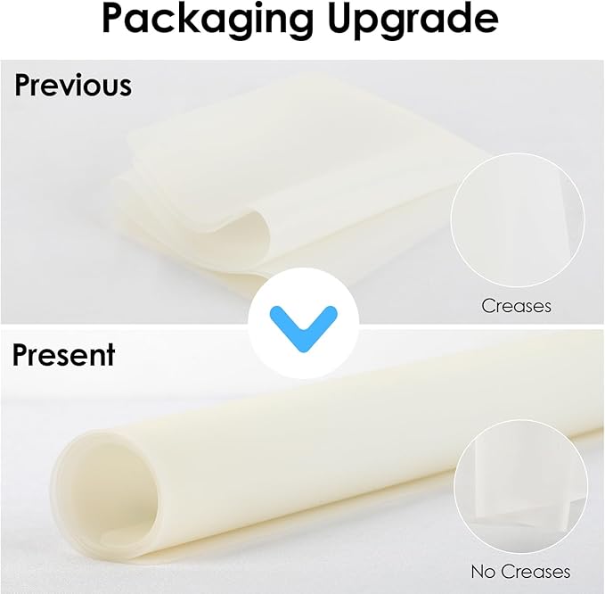 2 Pack Oversize Silicone Table Mats, Silicone Placemat Set of 2 for Baking Craft Pastry Non-Stick, Heat Resistant Waterproof Nonskid Countertop Protector Mat (Translucent, 23.6''x15.75'')