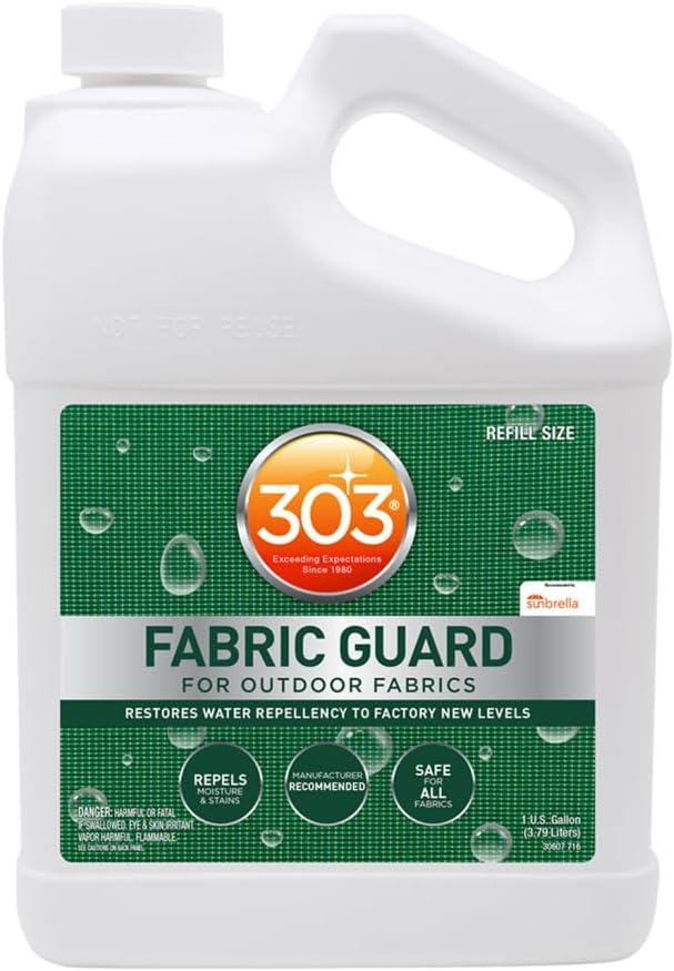 303 Fabric Guard Water Repellent for Outdoor Fabrics, 1 Gallon | Restores water and stain resistance on outdoor fabric, canvas, cushions, and upholstery.