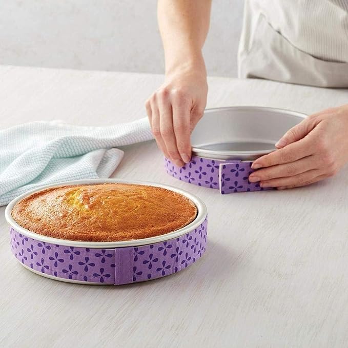 Mity rain 2pcs Cake Strips for Even Baking, Cake Pan Dampen Strips, Super Absorbent Thick Cotton to Keeps Cake More Level, Bake Even Strip Cake Baking Supplies