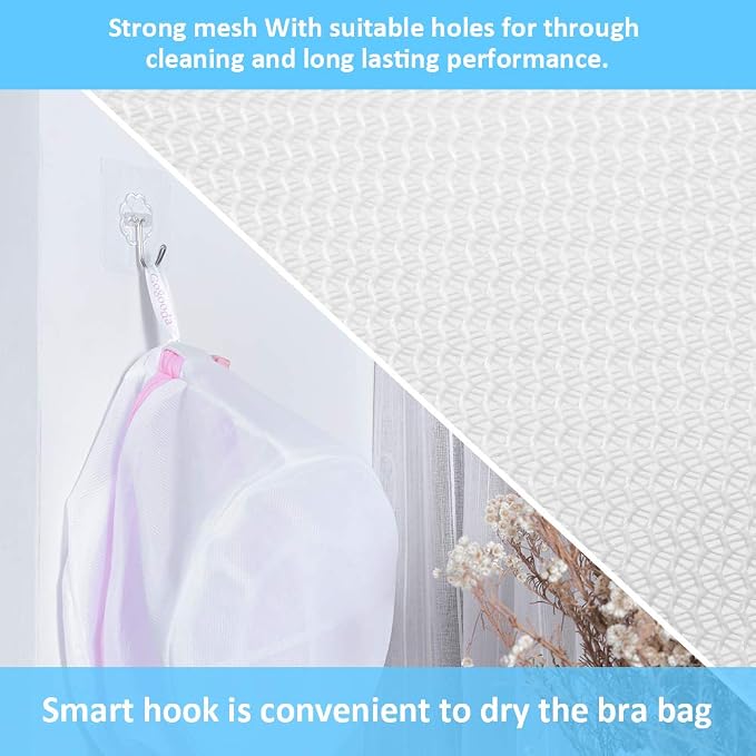 GOGOODA Mesh Laundry Bags for Delicates Durable Protective Wash Bags | Bra Wash Bag Travel Storage Bags for Intimates Lingerie, 4PCS (8 * 6.5in)