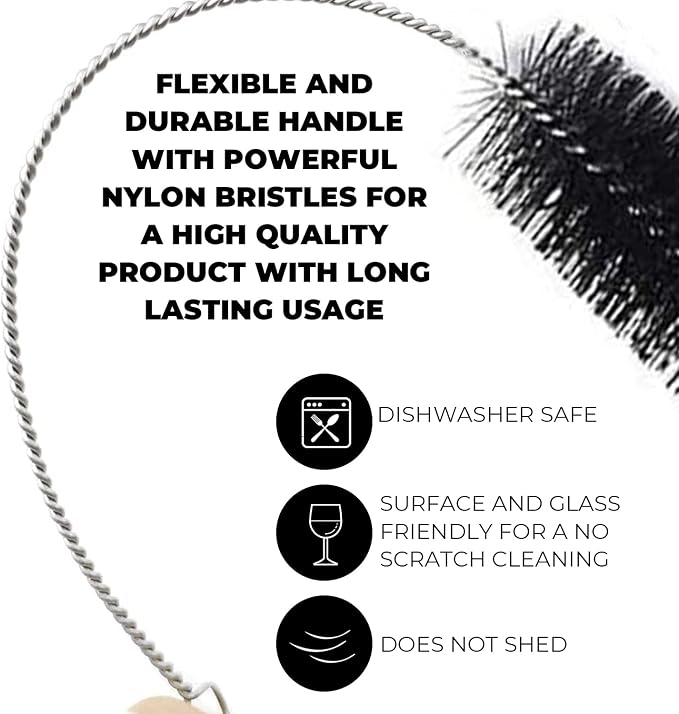 72" Drain Cleaner Tool - Flexible Wire Pipe Mechanical Black | Heavy duty cleaning brush for bathroom sink, bathtub, shower, kitchen sink drains, bottles, elastic hose pipe cleaner
