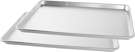 Nordic Ware Naturals Extra Large, 21 x 15 inch Baking Set - USA Made Aluminum Commercial Quality Pan for Baking or Roasting, Encapsulated Galvanized Steel Rim Prevents Warping, 2pk Big Sheet