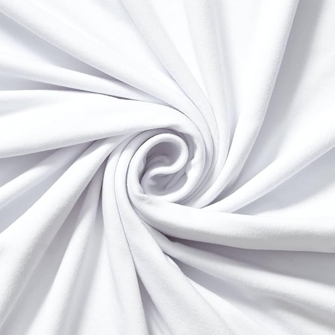 DTY Double-Sided Brushed Fabric 4 Way Stretch Jersey Knit Apparel 58/60" Wide (White)