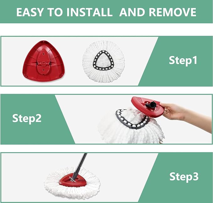 [ 5 Pack ]Mop Heads Replacements, Spin Mop Replacement Head Deep Cleaning Machine Washable and Easy-to-Replace,Spin Mop Refill Replacement Head 100% Microfiber,Mop Head Compatible with O Ceda EasyWrin