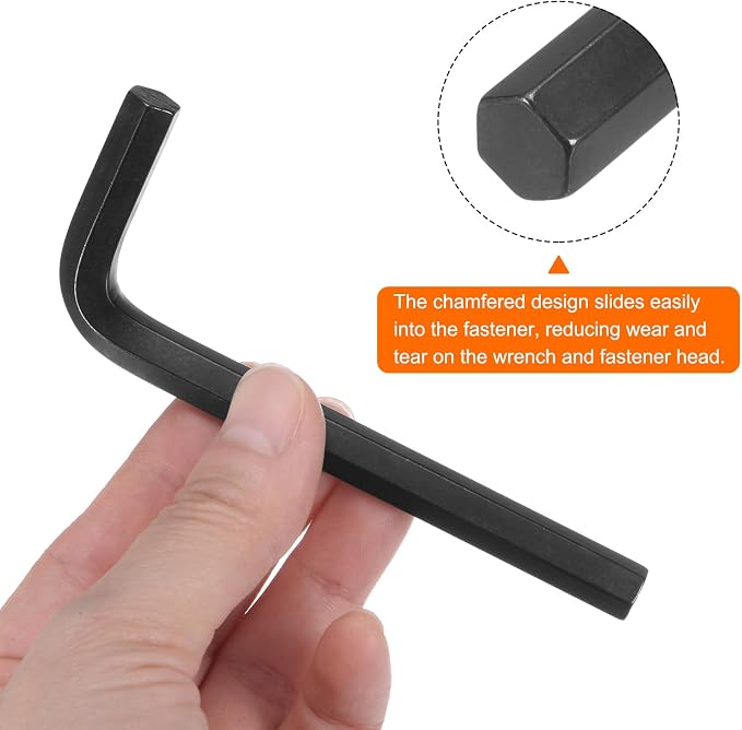 HARFINGTON Hex Key Wrench 8mm L-Shape Hexagon Metric Wrenches Chrome Vanadium Steel Repairing Tool for Home Repair, Black