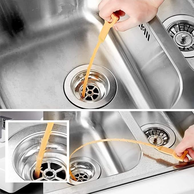 Drain Cleaning Tool Set, 79" Extra-Long Drain Clog Remover, (6pcs) 25" Hair Drain Snakes, (2pcs) 25" Cleaning Brushes for Sink, Tub, Toilet & Sewer, (9-Pieces Tool Set)