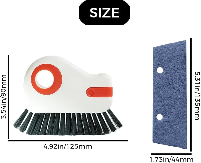 2 Sets Window Track Cleaner Tools, 2-in-1 Groove Cleaning Brush | Scraper & Dustpan, Hard Bristle Crevice Brush, Sliding Door, Window Sill, Shower Seal, Reusable Deep Cleaning Tools