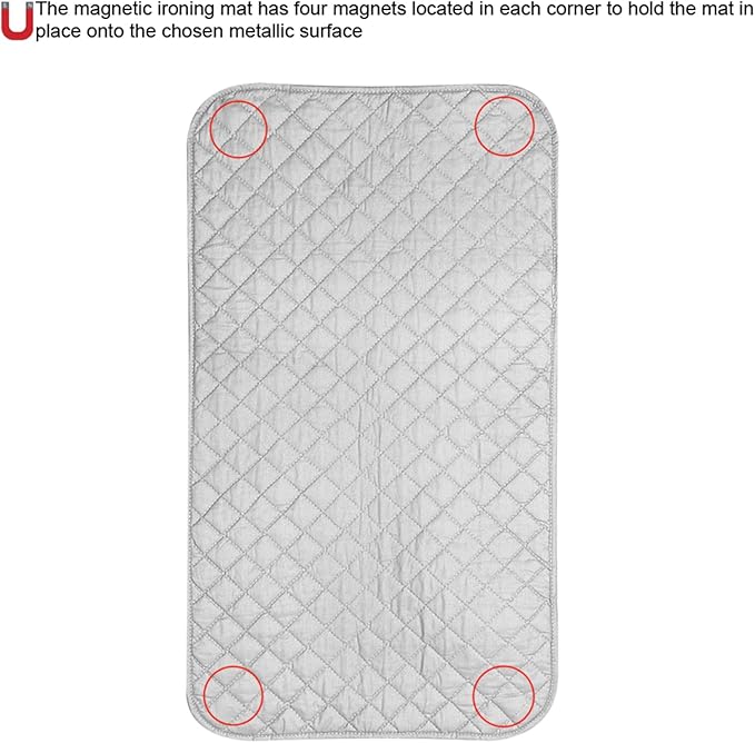 Joyzan Ironing Pad, Portable Magnetic Grip Iron Blanket Mat Isolate Heat Cover Board Alternative Washer Dryer Table Top Countertop Silicone Coating Scorch Resistan Travel Small Living Steam Pressing