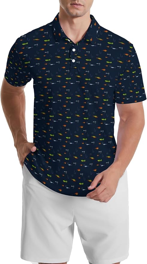 Polo Shirts for Men Moisture Wicking Mens Polo Shirts Patriotic Shirts for Men